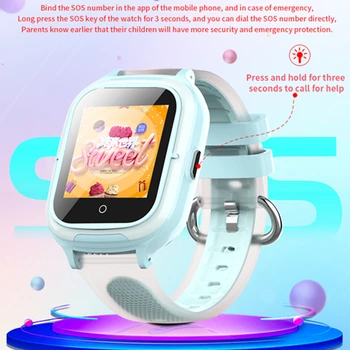 4G Niños Reloj del Perseguidor de GPS LBS WIFI Ubicación de Monitoreo Remoto de la Llamada de Vídeo para Android IOS Impermeable Niños Reloj Smart DF55