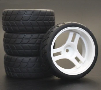 4pcs 1/10 On-Road Neumáticos de Coche 26*64MM de Plástico del borde de la Llanta de Caucho de los Neumáticos 1033 de HSP Tamiya HPI auto art marca 94122 94123 D3 D4 tt02
