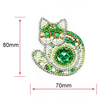 4Pcs DIY Completo de Perforación Especiales de Diamante en Forma de Pintura Fat Cat Llavero de Navidad Colgante de la Joyería Femenina de Animales Gatito llavero