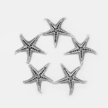 4PCS Grandes Estrellas de mar de Estrellas Encantos Colgantes de Perlas de Collar de la Joyería Hallazgos 53x51mm