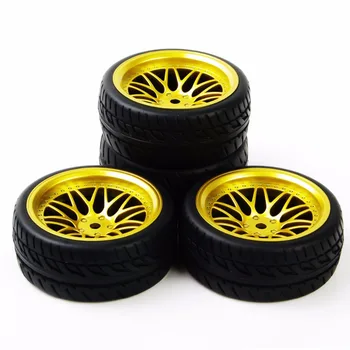 4Pcs los Neumáticos de Goma Espuma de Insertar las Llantas de las Ruedas De HSP RC 1:10 Carreras Planas En la Carretera de los Accesorios del Coche