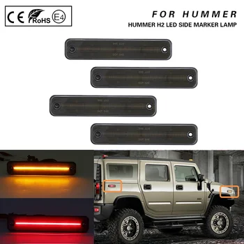 4Pcs Para Hummer H2 2003-2009 LED lateral marcador de la luz de la lámpara Ahumado Frente Ámbar Rojo Trasero