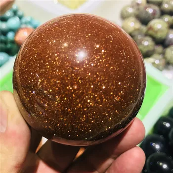 5-6cm Natural de arena de oro de la bola de cristal de cuarzo bolas de sanación Reiki cristal tallado de la artesanía de la decoración del hogar