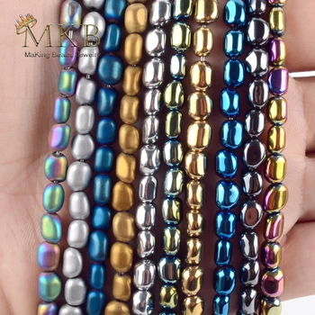 5-8mm Irregulares de Piedra Natural de Perlas de Oro Chapado de Hematita Chips de Perlas Para la Joyería de BRICOLAJE Pulsera del Collar de la Wholesale15