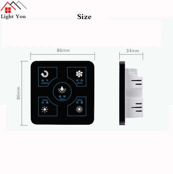 5 en 1 Multifunción Smart Touch Yuba Interruptor Enchufe 5 Pandilla de Baño Universal Impermeable Inteligente de Pantalla Táctil 86*86mm