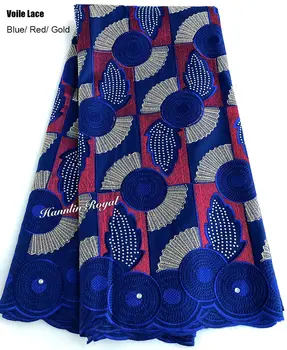 5 metros de alta calidad voile de encaje de Moda Suizo puro algodón de encaje tradicionales inspirados en África tejido agradable para uso ocasional