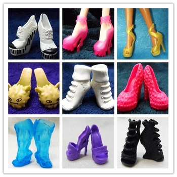 5 Pares/lot Popular Original de Alta Calidad Monstruo Demonio Zapatos de Muñeca Mixto de Estilos de Botas Sandalias De Monstruo Demonio Muñecas de la Chica Juguetes