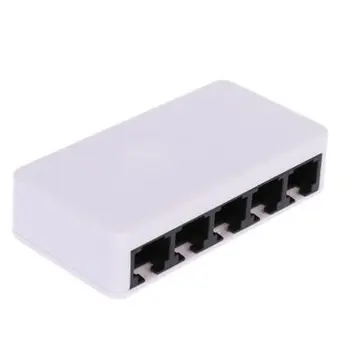5 Puertos Fast Ethernet RJ45 10/100Mbps Conmutador de Red del Conmutador de Concentrador portátil de Escritorio,Portátiles de Viaje de Lan Hub de alimentación Micro USB
