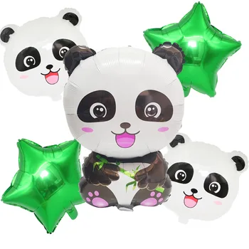 5 x 18 pulgadas de dibujos animados de Animales Panda Partido de Aluminio Globos Feliz Cumpleaños Globos de los Niños Pequeños Regalos Globo balony urodzinowe