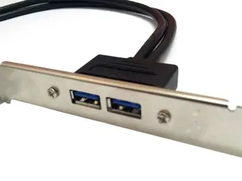 50 cm de Doble Puerto USB 3.0 en la Placa madre Placa base 20pin Encabezado Cable Adaptador Trasero Soporte PCI Panel de 20-pines a 2 X USB a Hembra
