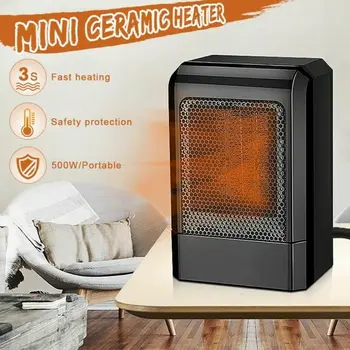 500W Portátil MINI Calentador de Cerámica Refrigerador Eléctrico Caliente, Ventilador de Casa más cálida en Invierno para la Calefacción de Interior Acampar Termostato Ajustable