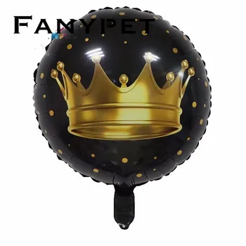 50pcs 18 pulgadas corona de oro globos boda cumpleaños globos metálicos de la princesa negra despedida de Soltera de la Decoración de baby shower globos