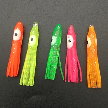 50Pcs*3-3.5 cm de Pesca Señuelos Artificiales Luminoso pulpo a la falda de atraer a los calamares pulpo Rig suave cebo de calamar señuelos