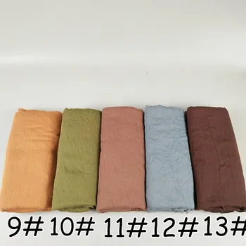 50pcs de Alta calidad Rayón arrugado pañuelo de algodón largo chales de las mujeres de la bufanda haedband 180*90 cm puede elegir los colores