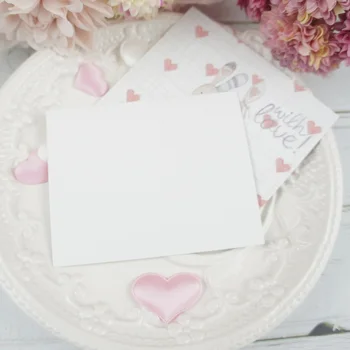 50pcs Mini con el amor de conejo con su amigo de rosa corazón del mensaje de tarjetas multi-uso de Scrapbooking invitación de BRICOLAJE, Decoración de la parte de la tarjeta de regalo