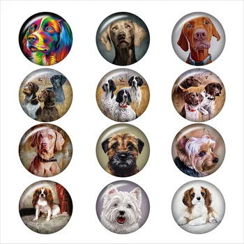 50PCS Mixta de Vidrio Botón Snap Joyería de Moda para Mascotas Perro Para el BRICOLAJE 18MM Botón Snap de la Pulsera de la Joyería del Collar