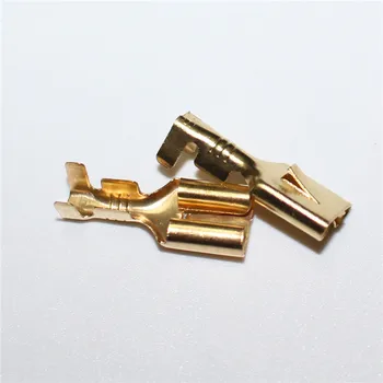 50pieces 6.3 mm hembra pala conector de terminal de cobre de empalme de crimpar cable de coche de auto terminales adaptador