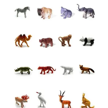 53 pcs/set Mini Mundo de los Animales de Zoo Modelo de la Figura de Acción de Juguete Set de dibujos animados de Simulación Animal Precioso Plásticos de Recogida de Juguetes Para los Niños