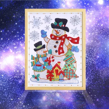5D DIY Especial de Diamante en Forma de Pintar de Navidad muñeco de Nieve Bordados Mosaico Kits de Dormitorio Sala de estar del Hotel de Decoración de Aprox 30*40cm