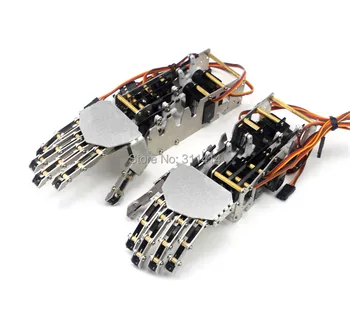 5DOF Humanoide Cinco Dedos de Metal Brazo Manipulador Kit de Montaje a la Izquierda + Derecha Con GS9018 Servos Para el Robot de DIY de la Asamblea