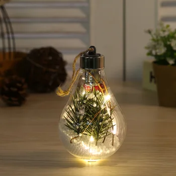5Pcs Creativo de Navidad Transparente LED Cadena de Luz de la Bombilla de Casa Colgante Decorativo de la Bola de Nieve de la Lámpara