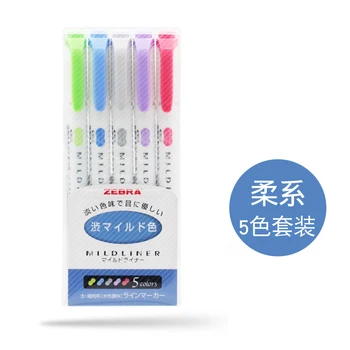 5PCS Japón CEBRA WKT7 Resaltador Fluorescente Marcador Candy-Marcador de color NUEVO Color de sol y Fiesta de Color