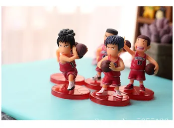 5pcs/lot SLAM DUNK Shohoku Jugador de Baloncesto de Anime en la Figura de la Muñeca en el área sakuragi Hanamichi Rukawa Kaede Modelo de Juguete para los Niños