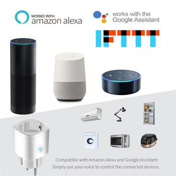 5Pcs WiFi Smart Plug de Salida Tuya Control Remoto de Electrodomésticos para el Hogar Funciona Con Alexa principal de Google No se Requiere Hub