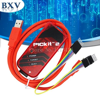 5sets/lot PICKIT2 PIC Kit2 Simulador de Programador PICKit 2 Emluator Color Rojo w/USB cable de Alambre Dupond