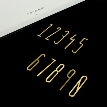 6-10cm de Latón macizo Letras de BRICOLAJE Nombre Decorativos de Pared de la Carta de Taller Nombre de la Empresa de Accesorios de Latón Número de 0 a 9