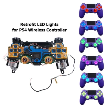 6-Color Luminated D-Pad Thumstick Cara Botón DTF LED Kit para PlayStation 4 PS4 Controlador