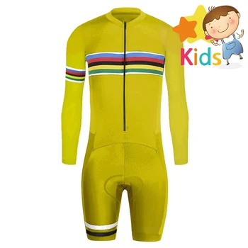 6 Colores de Pro Speedsuit Niños del Ciclismo Skinsuit de Manga Larga de Triatlón para Niños Trisuit de Carreras Speedsuit Ciclismo Ropa