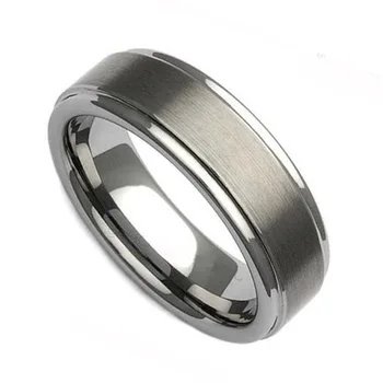 6mm Cepillado y pulido personalizado de titanio mens anillos de anniversry regalo anel masculino de estados UNIDOS en tamaño completo 5 - 15