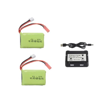7.4 v 1500mAh batería 2S Lipo Batería +Cargador para Flysky FS-GT5 2.4 G 6CH Transmisor RC Coche Barco de Piezas de Repuesto 7.4 v Batería Recargable