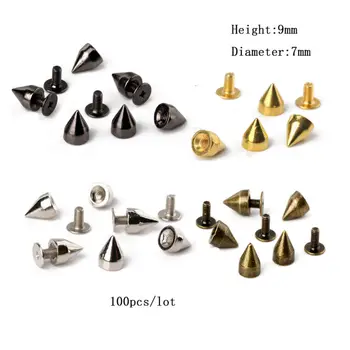 7*9 mm Remaches de Mezcla de Color Clavos de Metal y clavos Para Guarniciones 100pcs/bolsa de Plata,Oro,Negro,Bronce