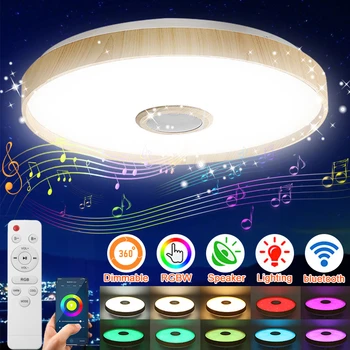 72W LED Moderna Inteligente de la Luz de Techo de WiFi de la APLICACIÓN Inteligente de Control Remoto de Control de la Lámpara de Techo RGB de Atenuación de la Música de Fiesta en Casa de Luz