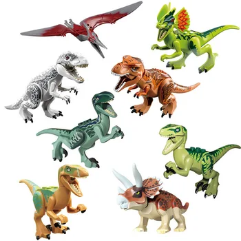 8 Pcs/Set Jurassic World 2 Figuras De Dinosaurios De Los Tiranosaurios Rex Bloques De Construcción De Ladrillos De Dinosaurios De Juguetes De Modelos