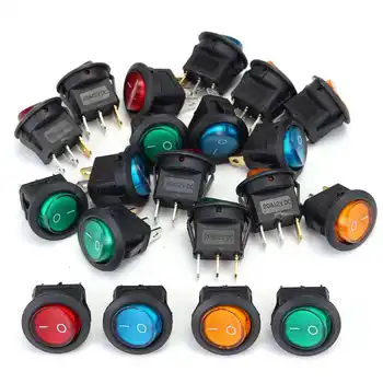 80 PCS Cuatro Colores 12V 3Pins LED Basculante Alternar Interruptor unipolar Punto de Luz de Coche en Barco Auto Ronda DE encendido/APAGADO