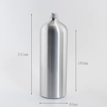 8PCS 1L de Gran Tamaño Vacía de Aluminio Botellas Con Tapón de rosca de Jabón Líquido de Metal Botella de Aceite Esencial de Cosméticos Contenedor de 1000 ml