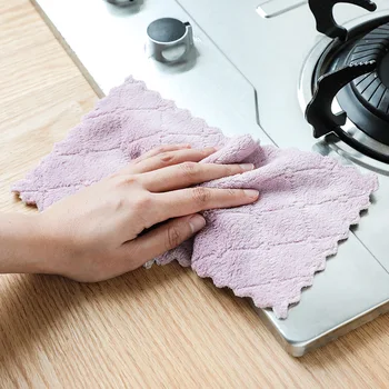 8pcs/lote Hogar toallas de microfibra para la cocina Absorbente más grueso paño para la limpieza de Micro fibra de limpiar la tabla de cocina