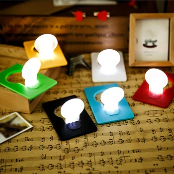 8pcs Lámpara de Escritorio, Portátiles Regalos Plegable LED Luz de la Noche Bolsillo de Tarjeta de Crédito Lindo Bombillas Mini Monedero Niños Decoración para el Hogar Ultrafino