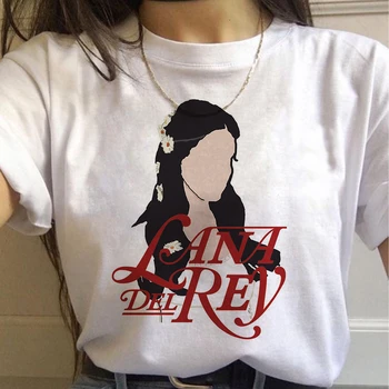 90 Gráfico Estética de la Camiseta de la coreana Top de Estilo Tees Femenino Lana Del Rey Harajuku Ullzang Camiseta de las Mujeres de Impresión de gracia Fans de T-shirt