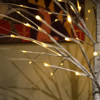 90cm / 35.5 pulgadas de la Altura del Árbol de Abedul de Luz LED 60LEDs Paisaje de la Luz de Noche para la Fiesta en Casa de la Boda de Vacaciones de Navidad USB D30