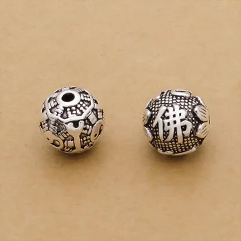 925 de Plata E Mi Tuo Fo Lotus Perla de la Plata Esterlina de Taichi Yinyang Bagua Símbolo de Cuentas de la Buena Suerte de la Joyería de Perlas de BRICOLAJE Resultados