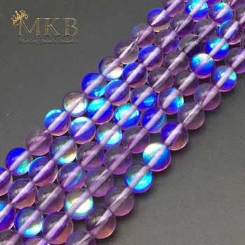 A+ Púrpura Austria Perlas de Cristal de la Síntesis de Brillo de Luna de Perlas Para la Joyería, Fabricación de Pulsera 6 8 10 12 mm Perlas de Mayoreo
