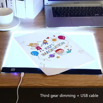 A3 LED de la Tableta de Dibujo Digital de Gráficos Pad USB LED de Luz del Cuadro de Copiar del pizarrón Electrónico del Arte Gráfico de la Pintura de la Escritura de la Tabla