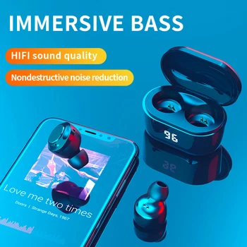 A6 Bluetooth 5.0 de auriculares inalámbricos de IPX4 impermeable movimiento auriculares estéreo auriculares con micrófono mini de la música de juego de auriculares