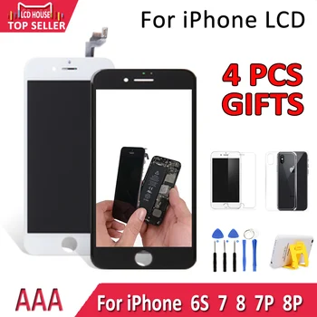 AAA Pantalla LCD Para el iPhone 7 8 Plus 7P 8P 6P LCD de Pantalla Táctil Digitalizador de Reemplazo, Negro, Blanco Módulo de Montaje Ningún Pixel Muerto