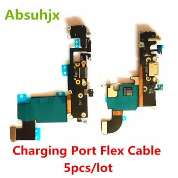 Absuhjx 5pcs Puerto de Carga Flex Cable para iPhone 6 6 Plus 4.7