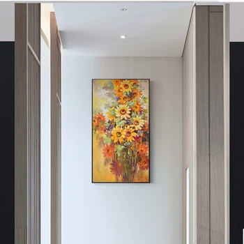Aceite Moderna de Girasol Arte de Pared de Flores Pintura en tela, Afiches Impresiones del Arte POP de Fotos para la Galería de la Sala de estar Decorativas Casa